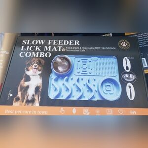 Pet Slow Feeder Lick Mat Combo Set NIB
